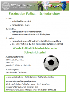 Mehr über den Artikel erfahren Schiedsrichterlehrgang 2017