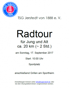 Mehr über den Artikel erfahren Radtour 2017