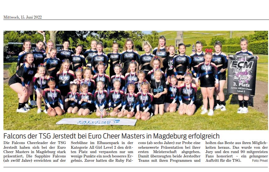 You are currently viewing Falcons bei der Euro Cheer in Magdeburg