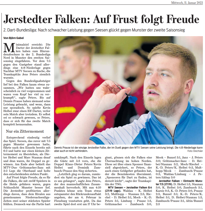 Mehr über den Artikel erfahren 2. Saisonsieg für die Jerstedter Falken