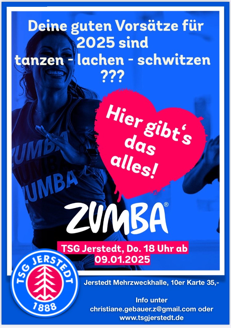 Mehr über den Artikel erfahren Zumba 2025 bei der TSG Jerstedt